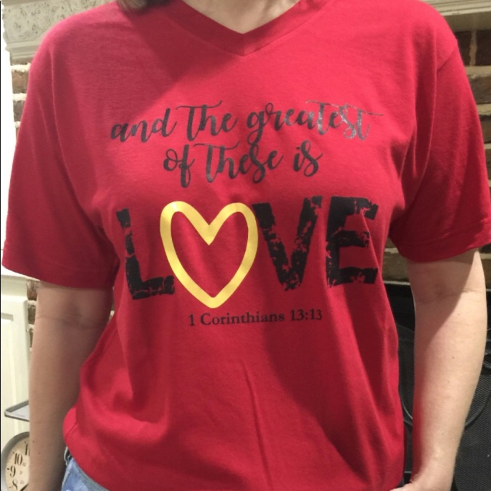 AND THE GREATEST OF THESE IS LOVE V-Neck T-shirt
